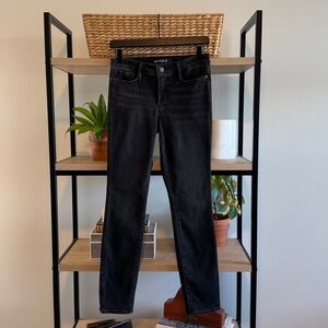 Athleta Sculptex Mid-Rise Washed Black Skinny Jeans, 4